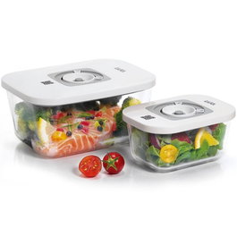 Laica VT33060 Pack 2 Recipientes Cristal al Vacío 0.5L y 1.5L